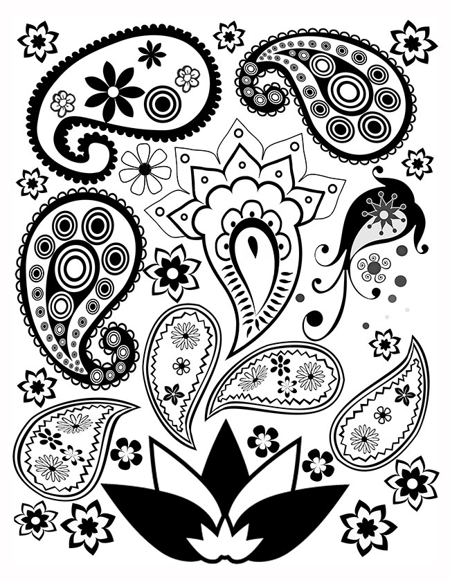 paisley coloring pages for free - photo #6