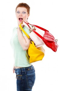 lady with shopping bags