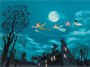 Peter Pan & Tinkerbell flying