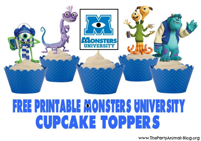 Printable Monsters University Cupcake Toppers