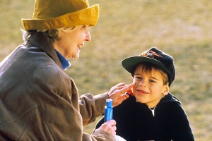 applying sunscreen