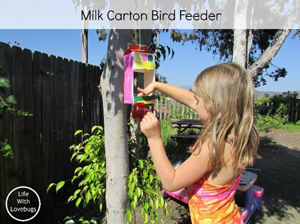 Milk Carton Bird feeder