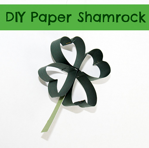 Paper shamrock craft for kids