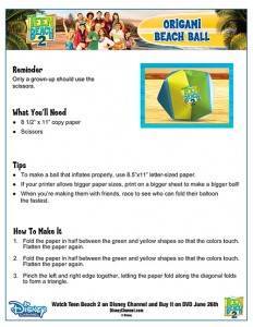 Teen Beach Movie Origami Beach Ball