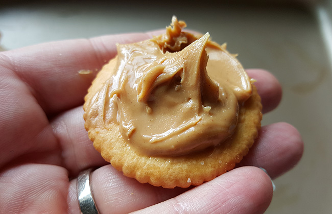 Peanut Butter on Ritz Crackers