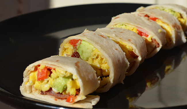 Breakast Rolls with egg and avocado