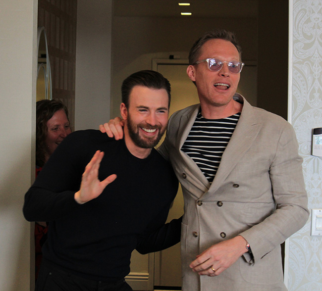 Chris Evans and Paul Bettany at Captain America: Civil War Press Junket