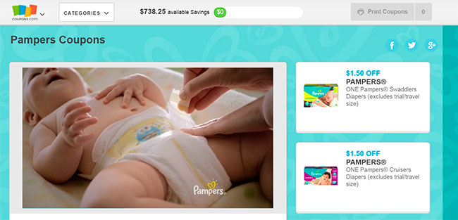 Pampers Printable Coupons