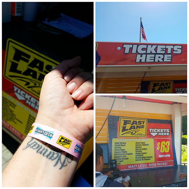 California Great America Fast Lane Wristbands