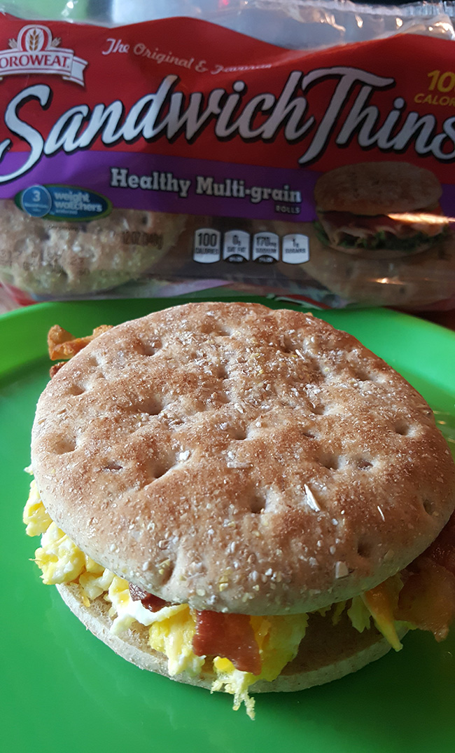 Easy Breakfast Sandwich With Orowheat Sandwich Thins