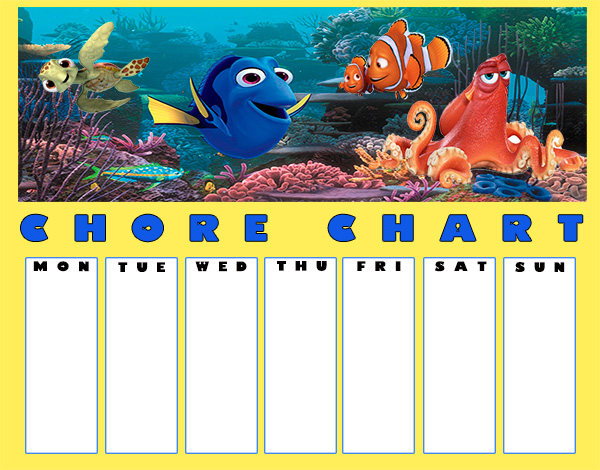 Printable Finding Dory Chore Charts