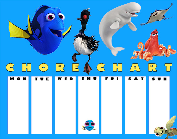 FREE Printable Finding Dory Chore Charts