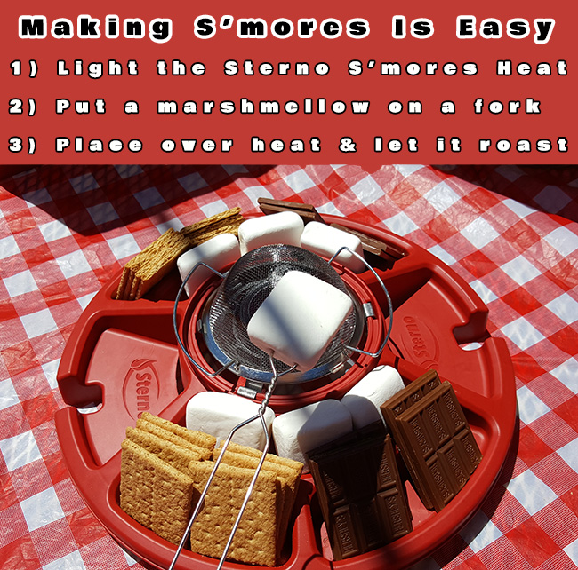 Making S'mores with Sterno S'mores Maker