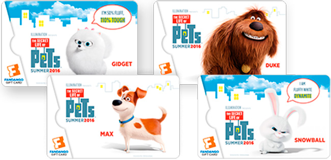 The Secret Life Of Pets Fandago Gift Cards
