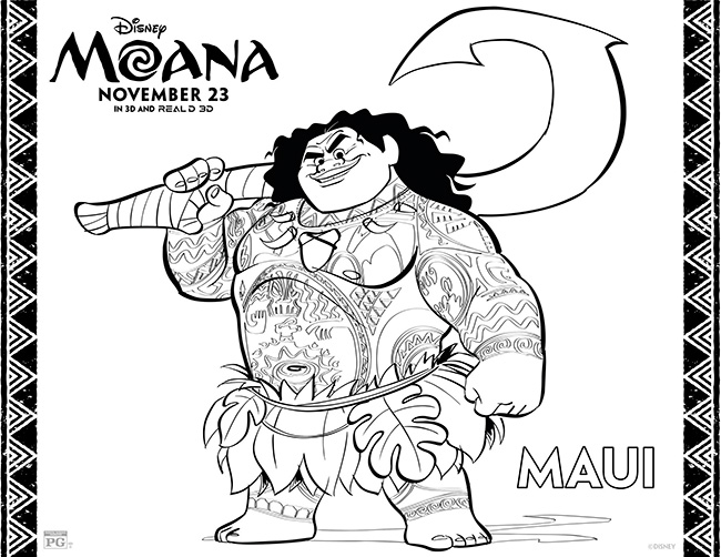 Moana Coloring Page - demigod Maui