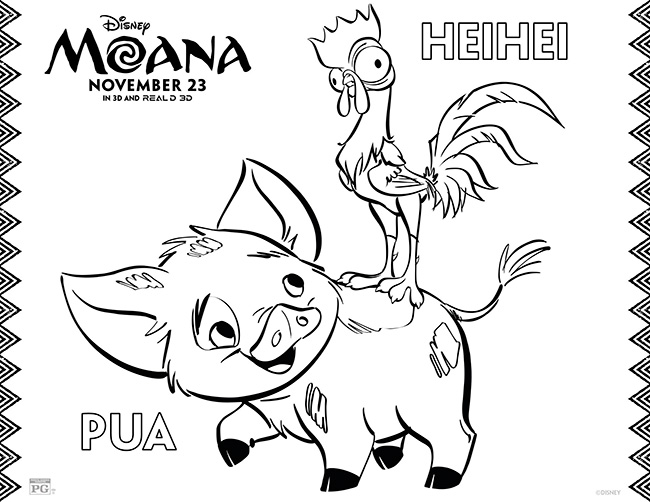 Moana Coloring Page - Pua 