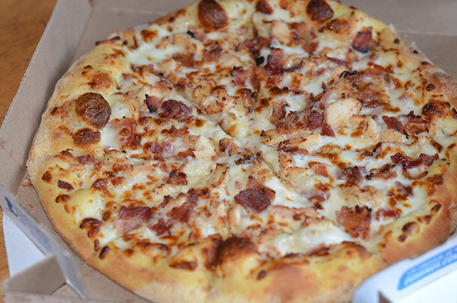 Dominos Chicken + Bacon With Alfredo Sauce Pizza
