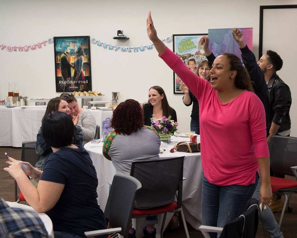 Baby shower themed lunch with Baby Daddy Cast