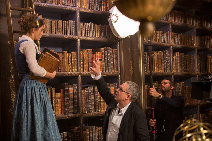 Emma Watson and Bill Condon in Belle's Library