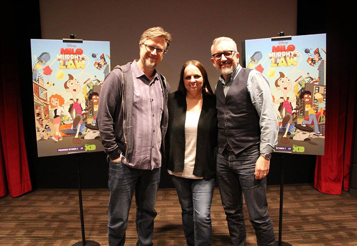 Milo Murphy's Law Creators Dan Povenmire and Jeff "Swampy' Marsh with Stefani Tolson