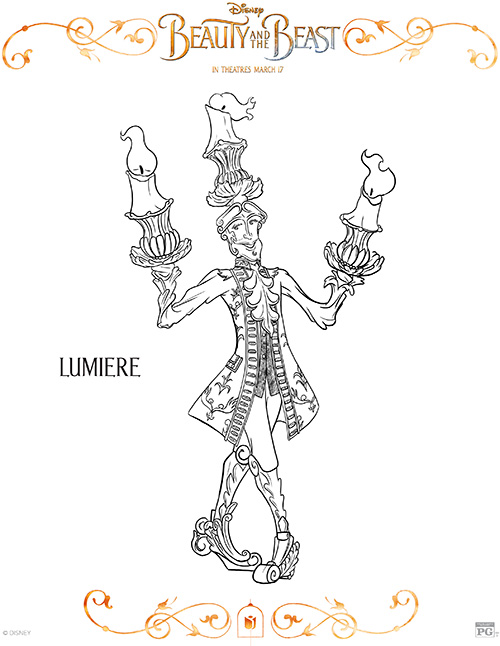 Printable Lumiere Coloring Page