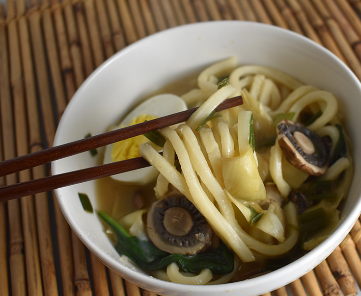 Mushroom & Artichoke Udon Soup 