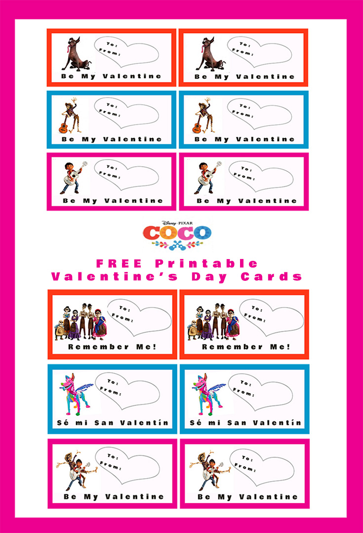 FREE Printable Coco Valentines Day Cards