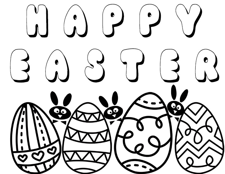 FREE Happy Easter Printable Coloring Page