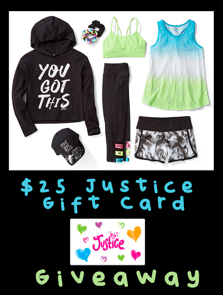 $25 Justice Gift Card Giveaway