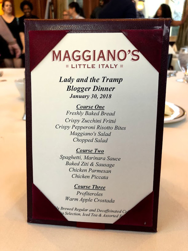 Lady And The Tramp Blogger Dinner at Maggiano's