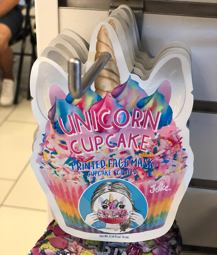 Justice Unicorn Cupcake Face Mask