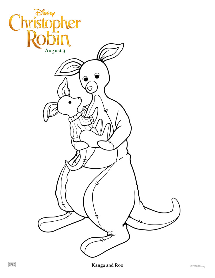 Free Printable Kanga and Roo Coloring Page