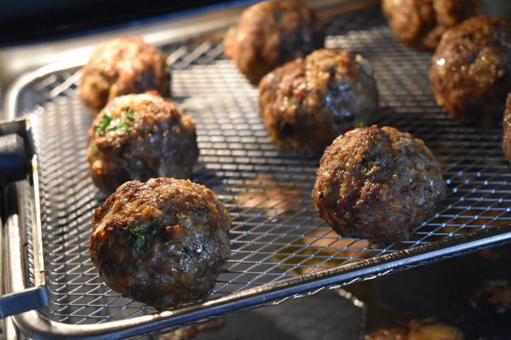 Air Fryer Beef & Portabella Mushroom Meatballs