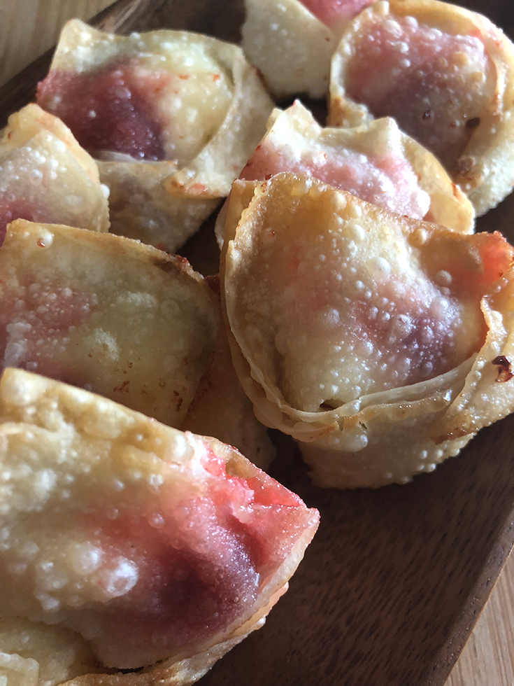 Fried Cherry Cheesecake Wontons -- #TwinDragon #ChefYaki