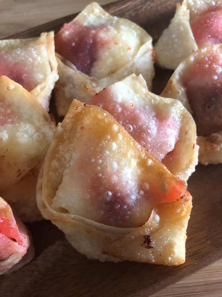 Fried Cherry Cheesecake Wontons 