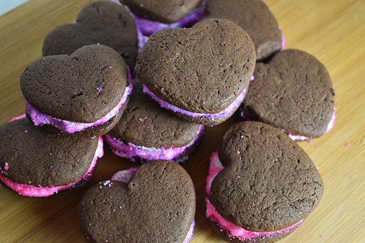 Chocolate Heart Cookie Sandwiches
