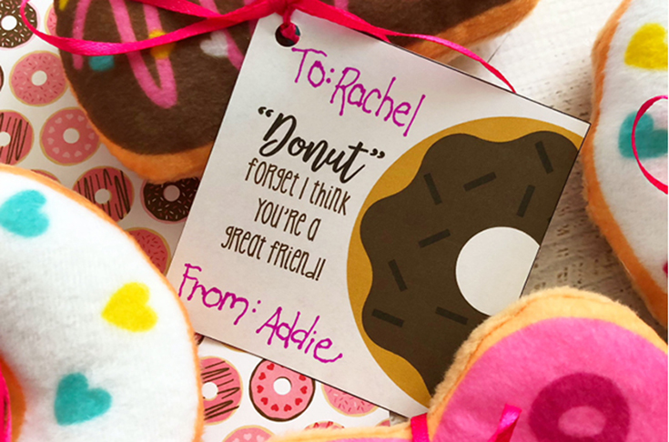 Free Donut Printable Valentine's Day Cards