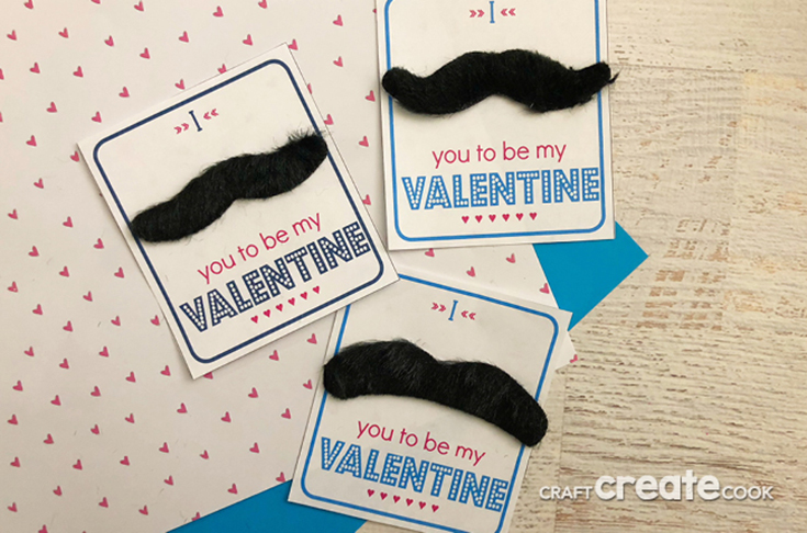 Free Printable Moustache Valentine's Day Cards