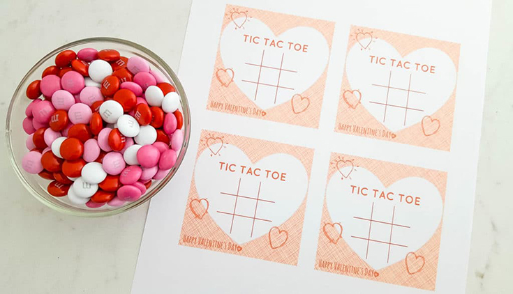 Free Tic Tac Toe Printable Valentine's Day Cards