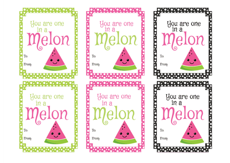 Free Watermelon Printable Valentine's Day Cards