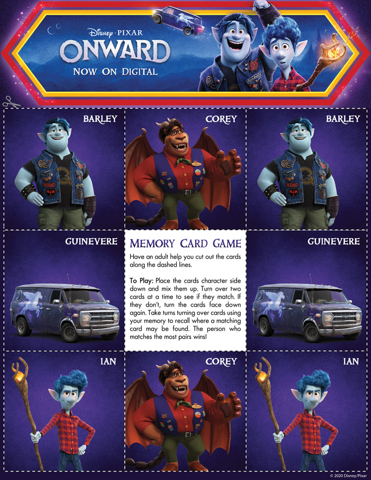 Pixar Onward Memory Card Game