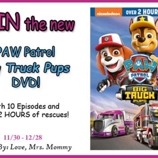 PAW Patrol Big Truck Pups DVD Giveaway