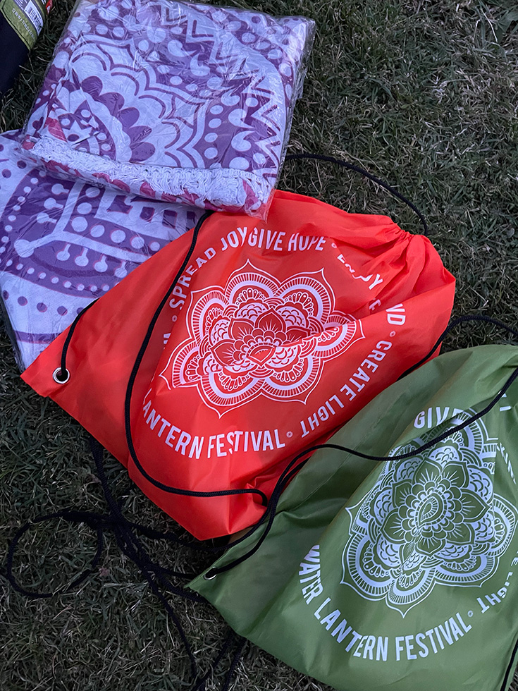Water Lantern Festival Bag & Mandala Throw