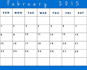 Free Printable Calendars For February 2015