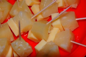 Pineapple & Cheese Skewers