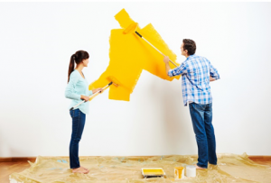 painting the walls yellow