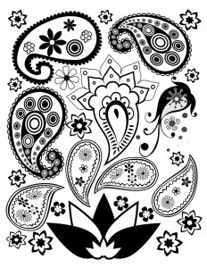 Free Paisley Coloring Page 1