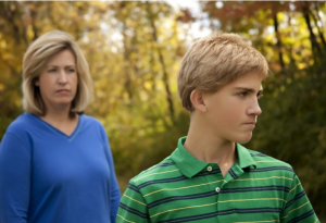 Mom and teenage son
