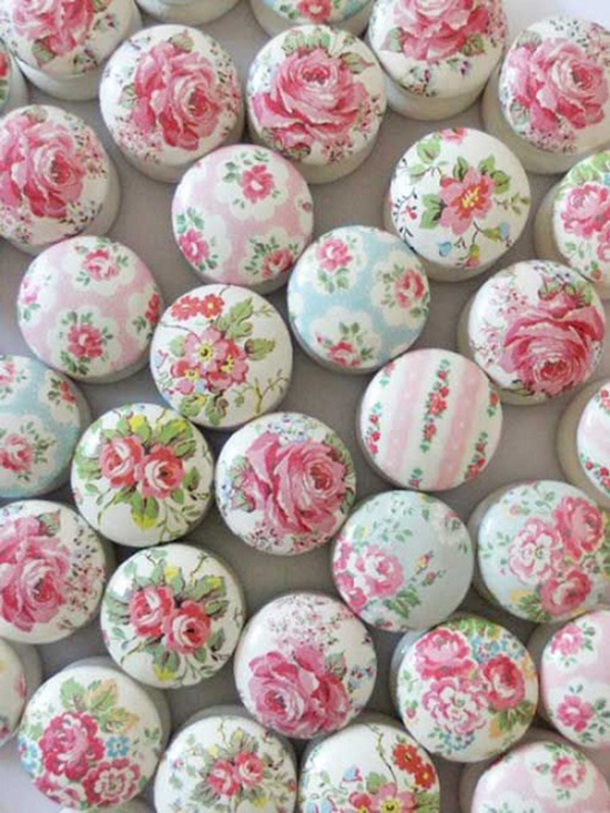 Drawer Knobs Covered In Fabric