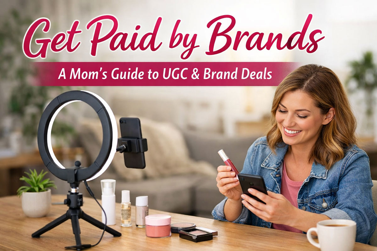 Mom creating user-generated content for paid brand deals